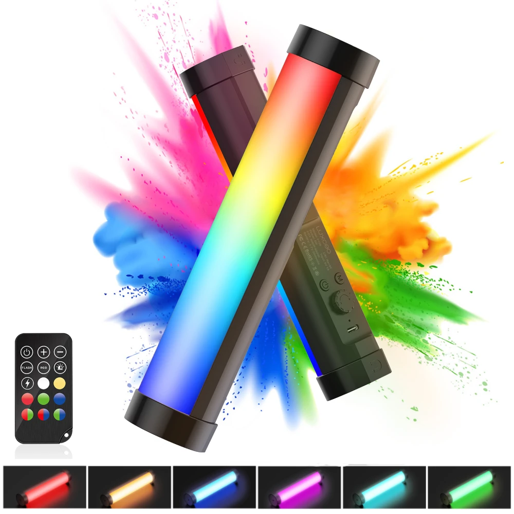 LUXCEO-P100 LED Stick RGB Light Tube  Fotografia de Vídeo  Foto Cor Lâmpada  3000-6000K  Magnético
