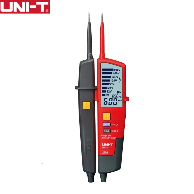 UNI-T-UT18D medidor de tensão digital, detector de metais, caneta teste impermeável, display LCD