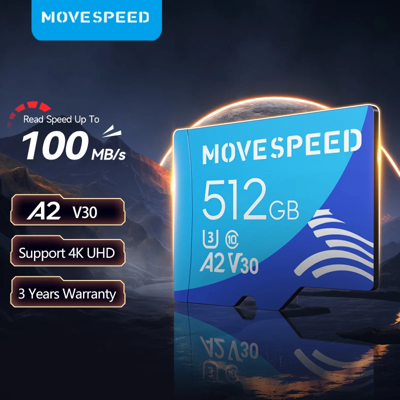 Moves peed U3 Mini SD-Karte 512GB Hochgeschwindigkeits-Flash-Speicher karte bis zu 128 MB/s 400GB GB