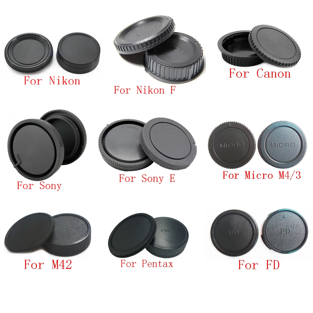 50 paare/los kamera körper kappe + hinterer objektiv deckel für canon nikon sony nex für pentax