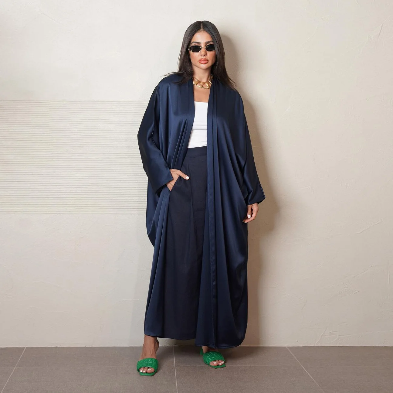 Robe Cardigan Abaya Long Dress Satin Fashion Party Evening Women Muslim Moroccan Kaftan Jalabiya