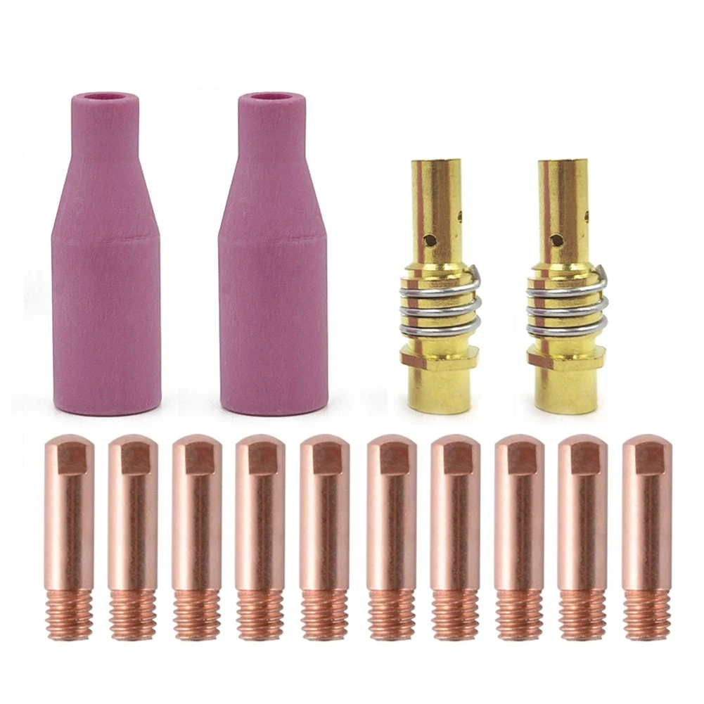 14pcs MB-15AK schweiß brenner verbrauchs materialien 0 8mm kontakt spitzen gas keramik düse für 15ak