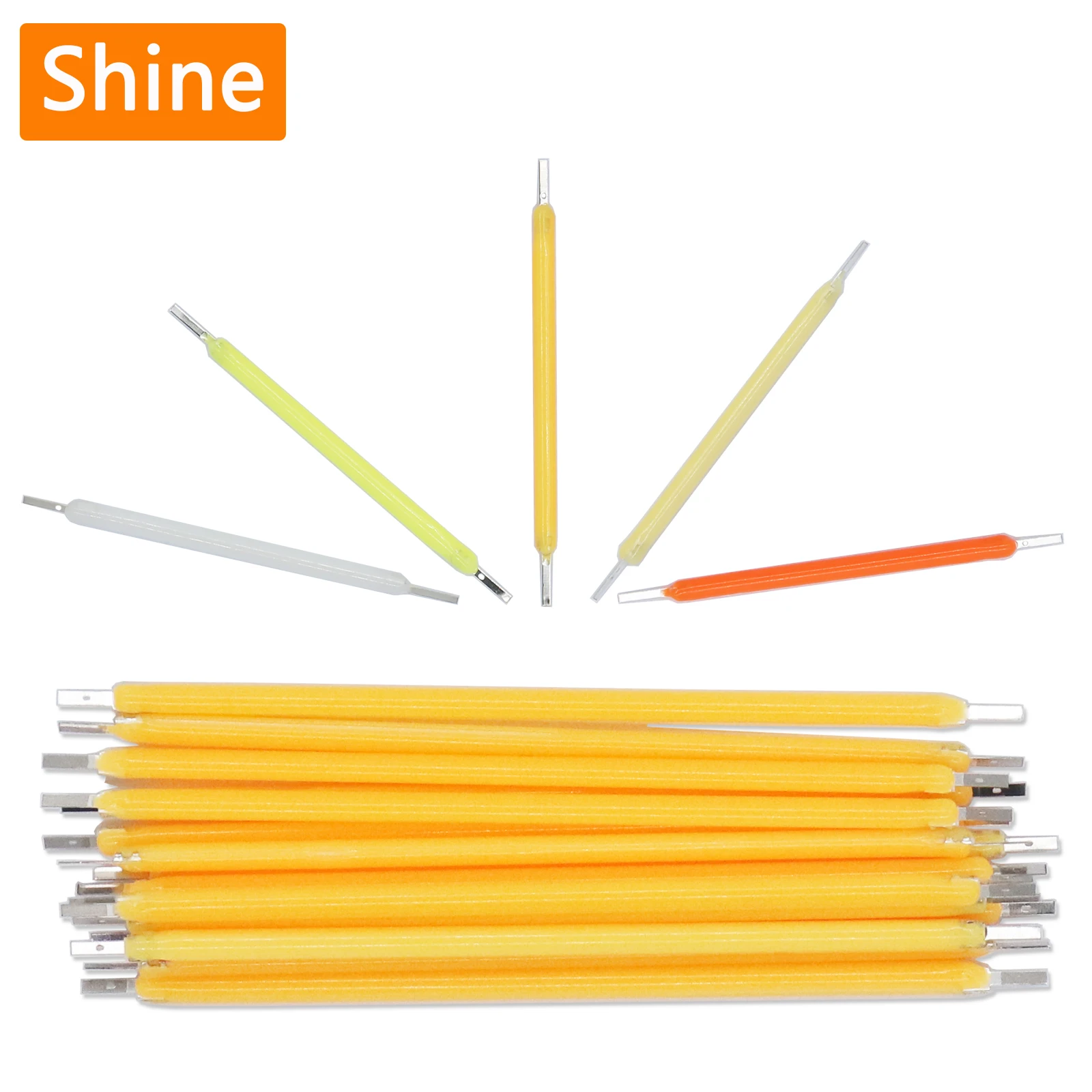 10pcs COB LED Filament Edison Bulb Lamp Parts 18.8mm 29mm 38mm 54mm 68mm DC 3V 12V 57V 80V