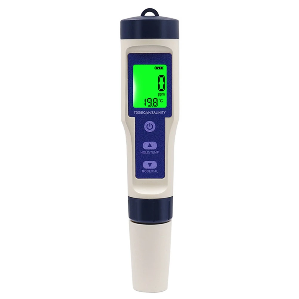 5 in 1 digitaler Temperatur messer tds/ec/ph/Salzgehalt Wasser qualitäts monitor Tester für Pools,