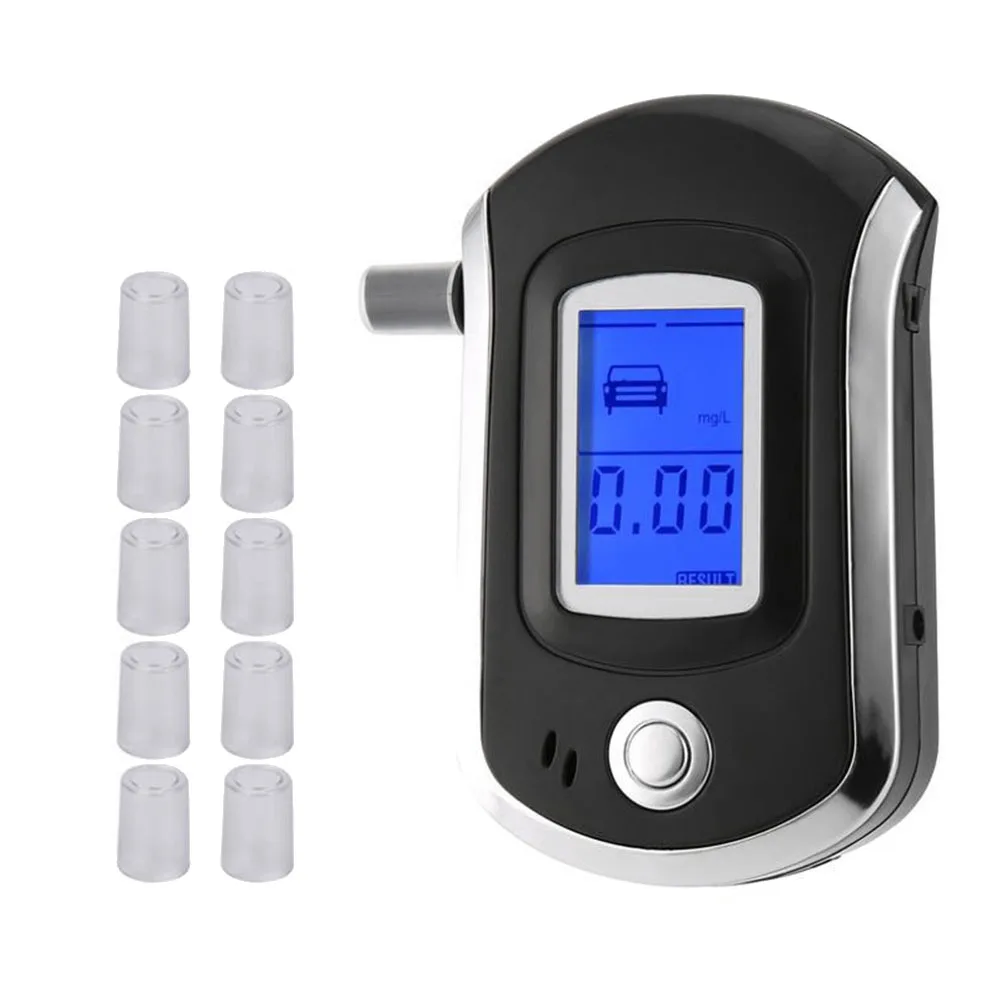 At6000 Alkohol tester mit 10 Mundstücken profession eller digitaler Atem-Alkohol tester mit