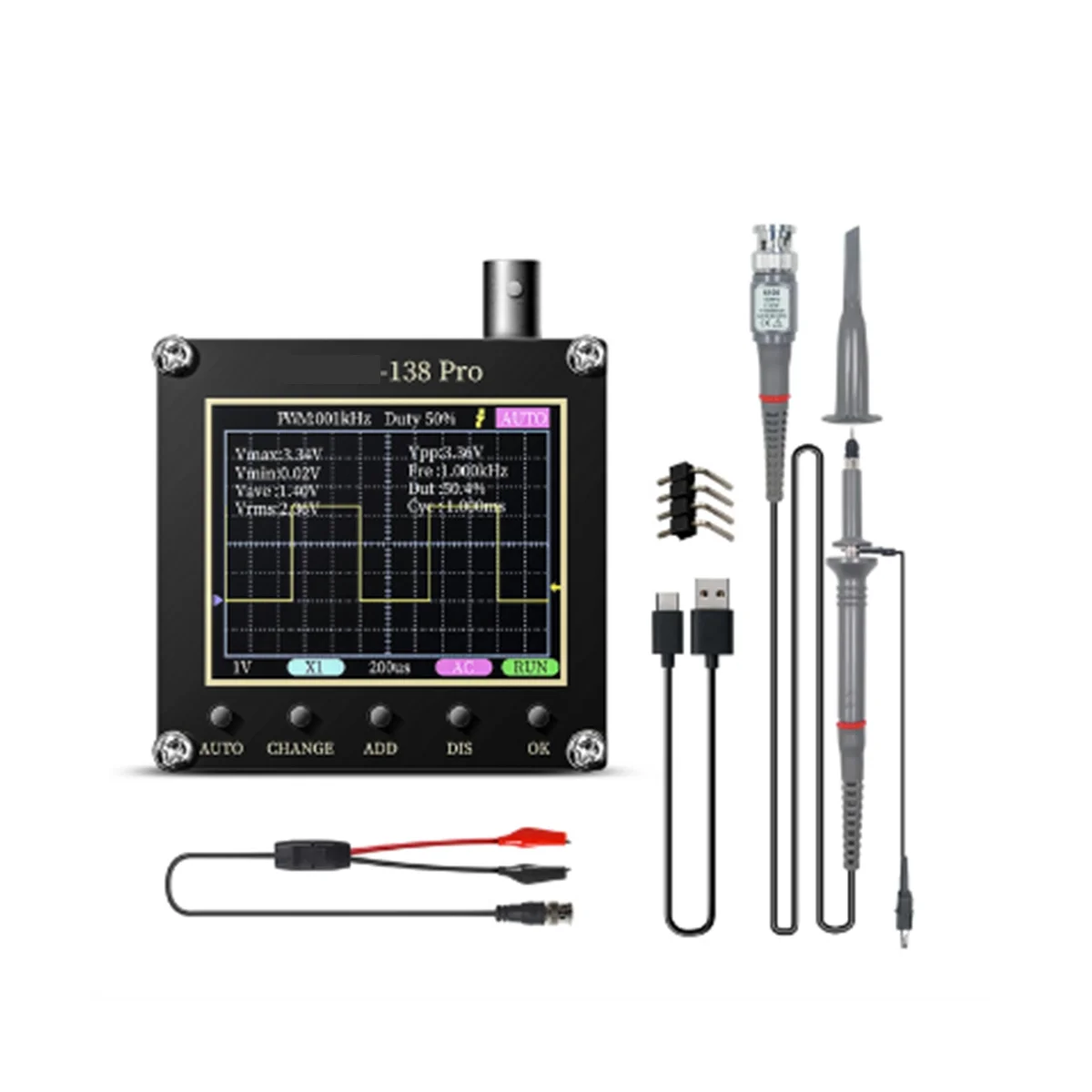 138 Pro digitales Handheld-Oszilloskop, 200 msa/s, kHz, analoge Bandbreite, unterstützt Auto-,
