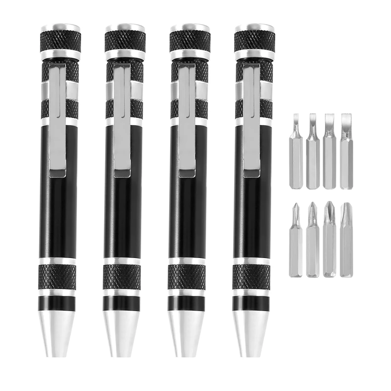 4 Stück Stift Schrauben dreher handliches Werkzeug 8 in 1 Magnet taschen schrauben dreher
