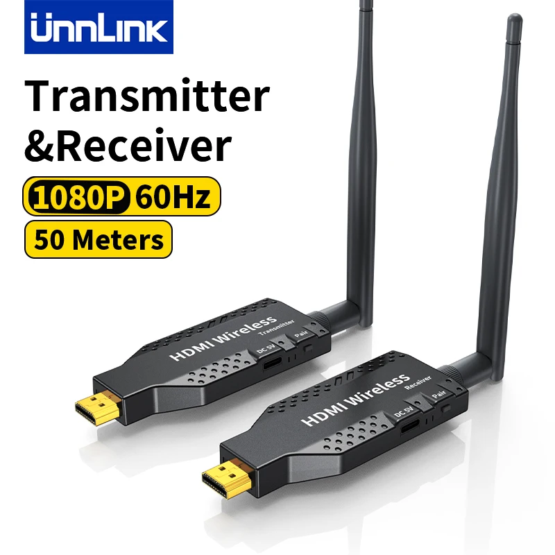 Unnlink 50m Wireless HDMI Extender 1 bis 4 Splitter Video Sender Empfänger für ps3/4 Kamera Laptop