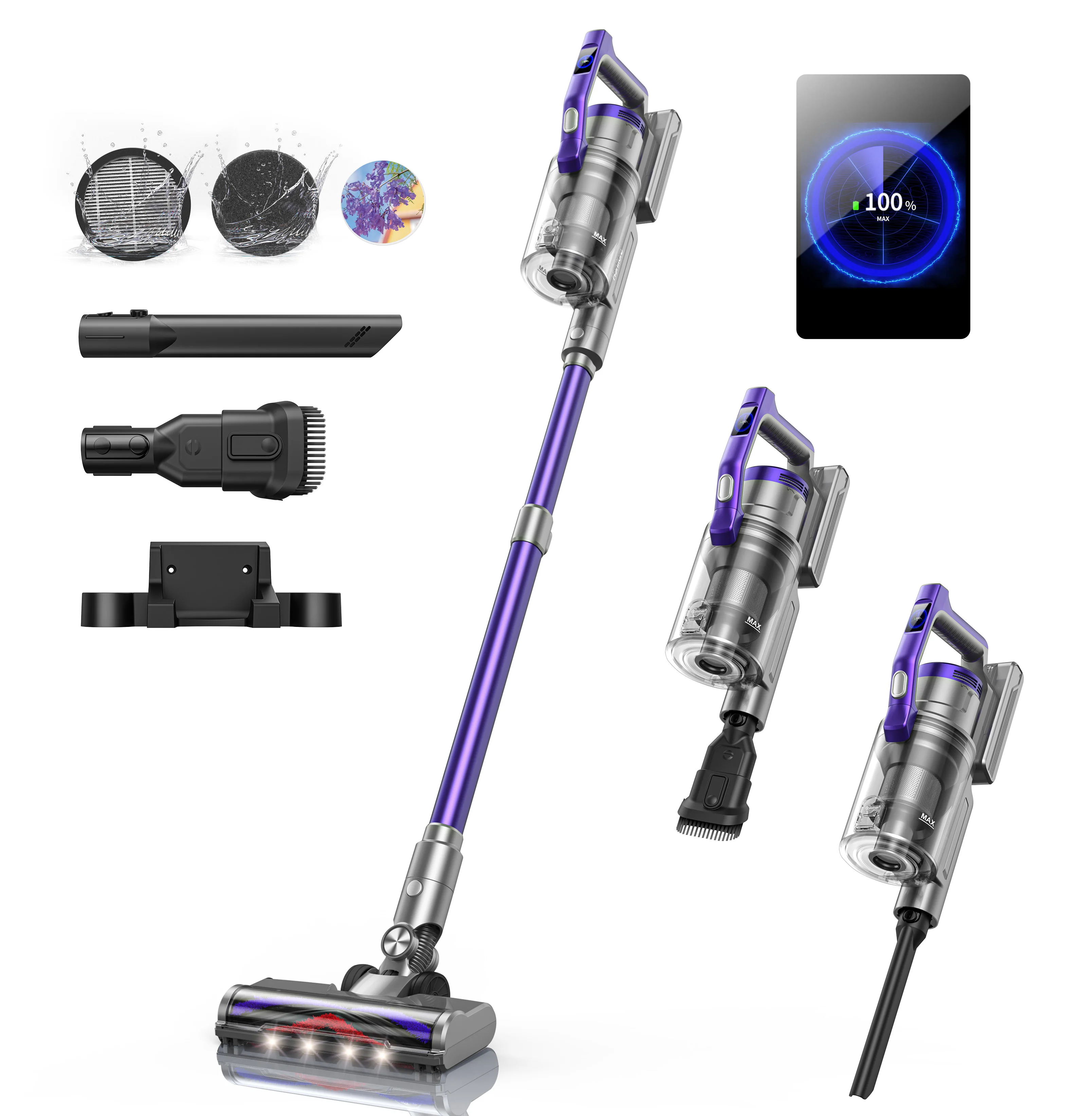 Honiture 450w 38000pa schnur loser staubsauger austauschbarer batterie handhad drahtlos für karte