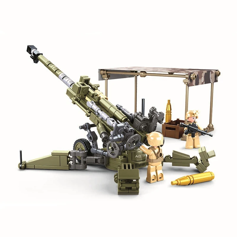 Sluban World War II Militair Wapen M777 Ultralicht Veld Houwitsers Ww2 Model Bouwstenen Bouwstenen