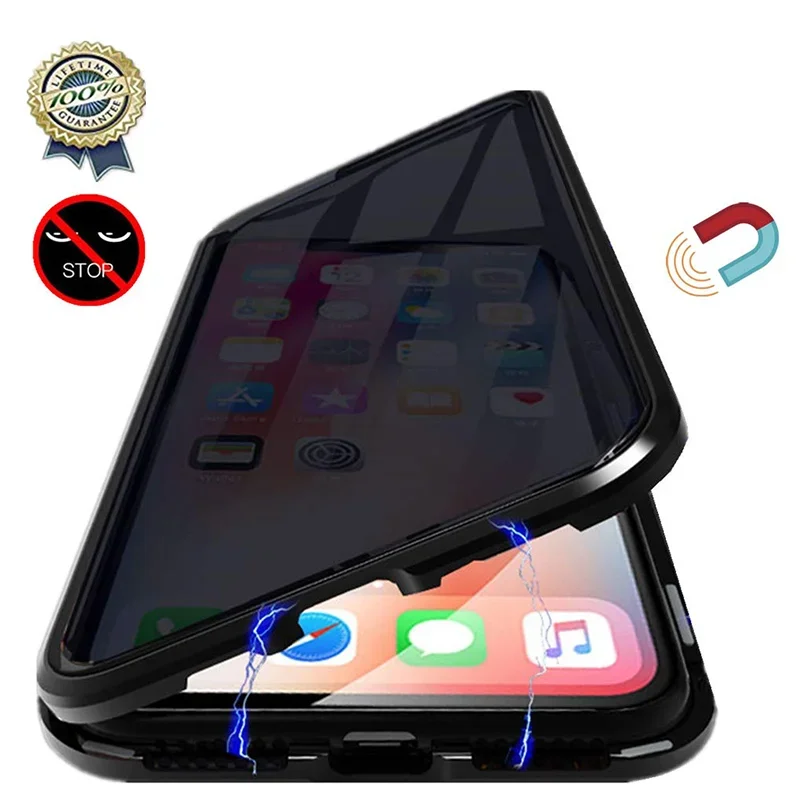 Anti-Peeping magnetisch gehärtetes Glas Sichtschutz für iPhone 14 13 12 11 Pro max xs xr 8 7 plus