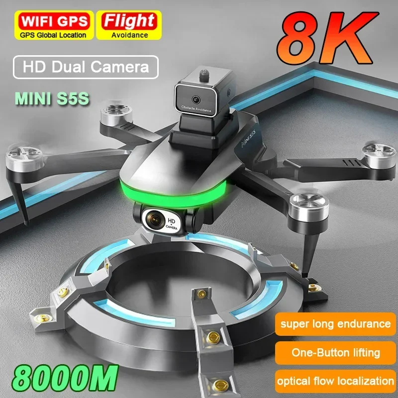 Für xiaom mini s5s drohne 8k dual kamera hindernis vermeidung optischer fluss bürstenloser motor rc