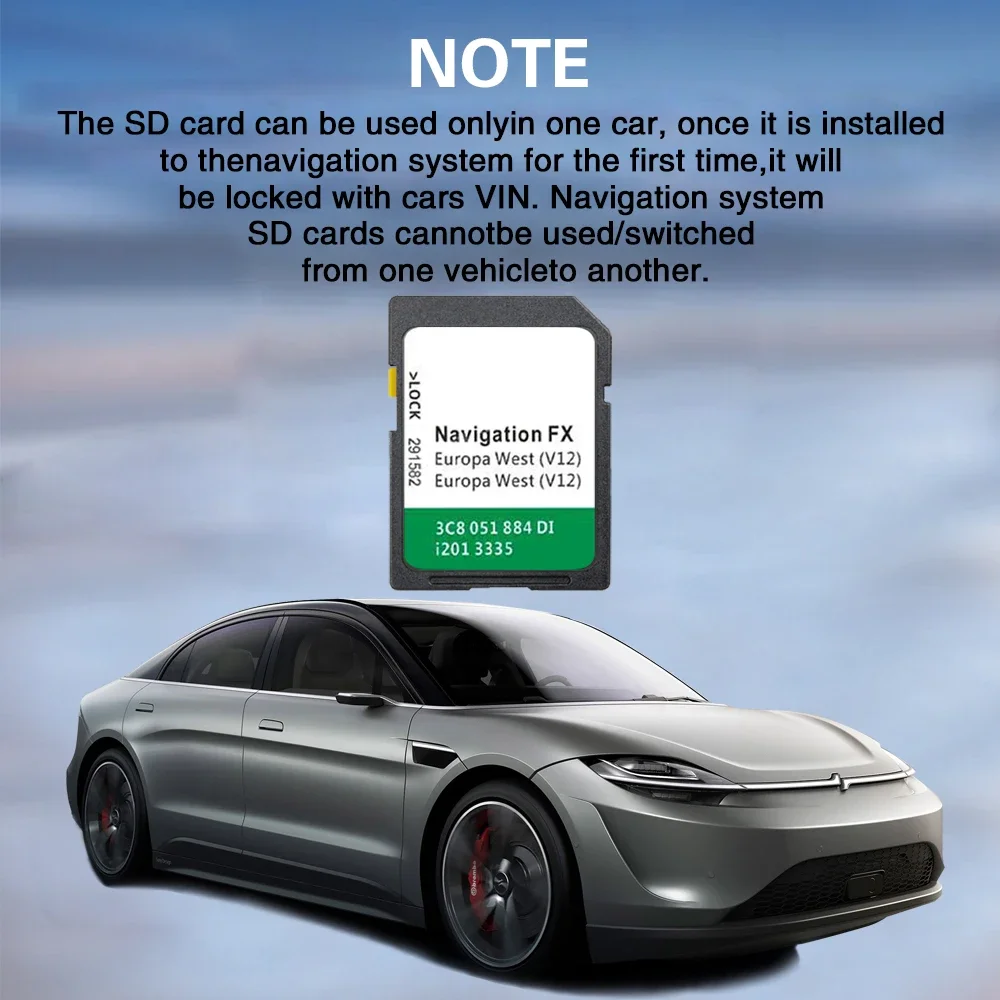 für VW Passat B7 Polo 6R Navigationskarte Sat Nav Speicher 8 GB Kartenhülle Slowakei Slowenien
