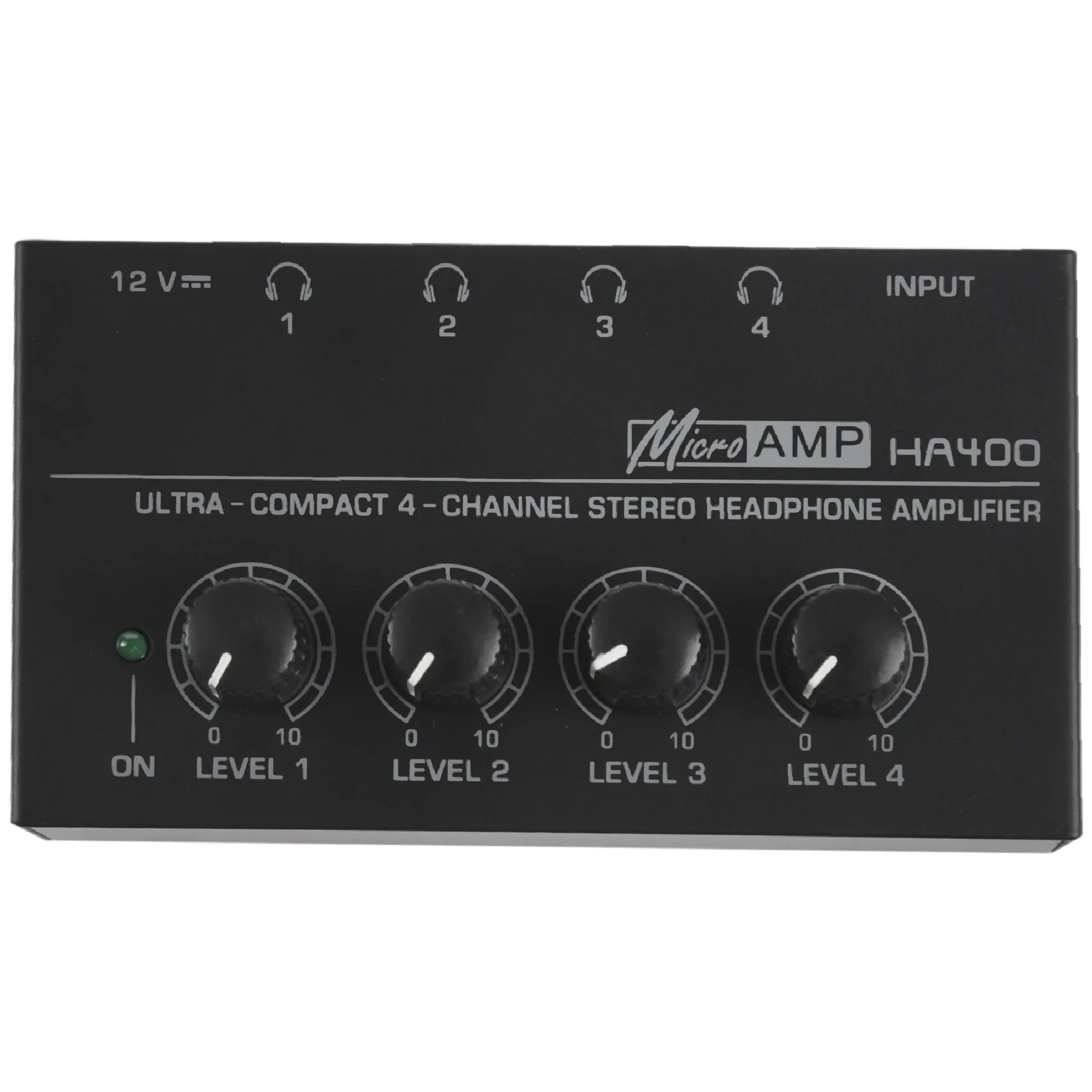 EU-Stecker, ultra kompakter 4-Kanal-Mini-Audio-Stereo-Kopfhörer-Verstärker ha400 mit Netzteil