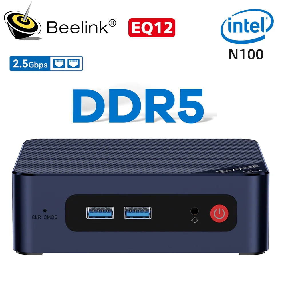 Beelink EQ12 Intel 12th N100 DDR5 EQ12 Pro N305 Mini PC 8GB 500GB NVME SSD Dual Lan Type C Gaming