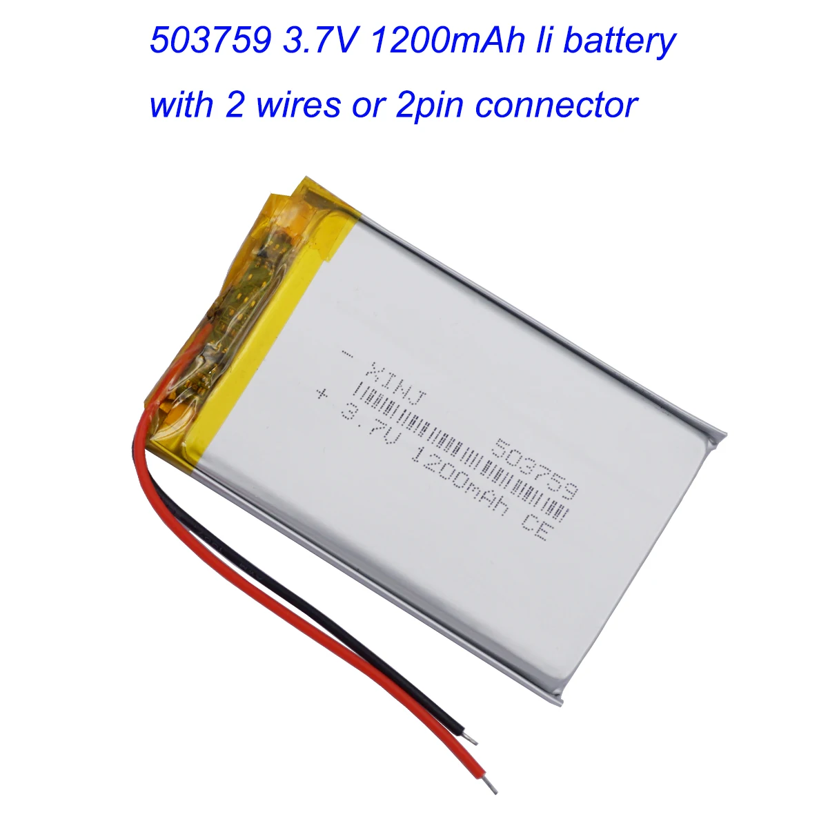 3 7 V 1200mAh 4 44 Wh 1.0 Li-Polymer-Ersatz-Li-Lipo-Batterie jst 2-poliger