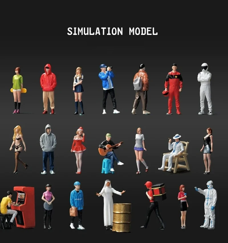 Miniaturen Beeldje 1/64 Geschilderde Figuren Minipop Model Creatieve Fotografie Zandtafel Scène