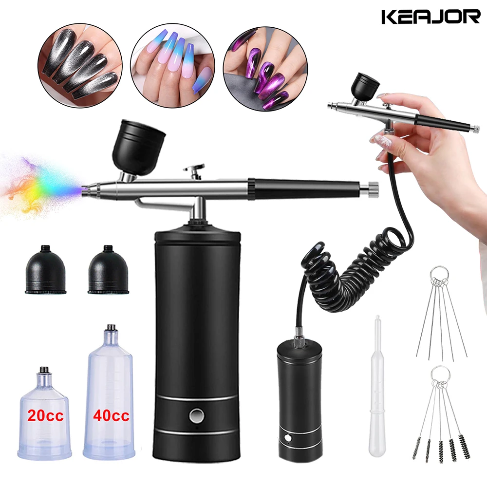 Airbrush Nails Art Painting Compressor Portable Air Brush Cake Paint Spray Gun Cordless Mini
