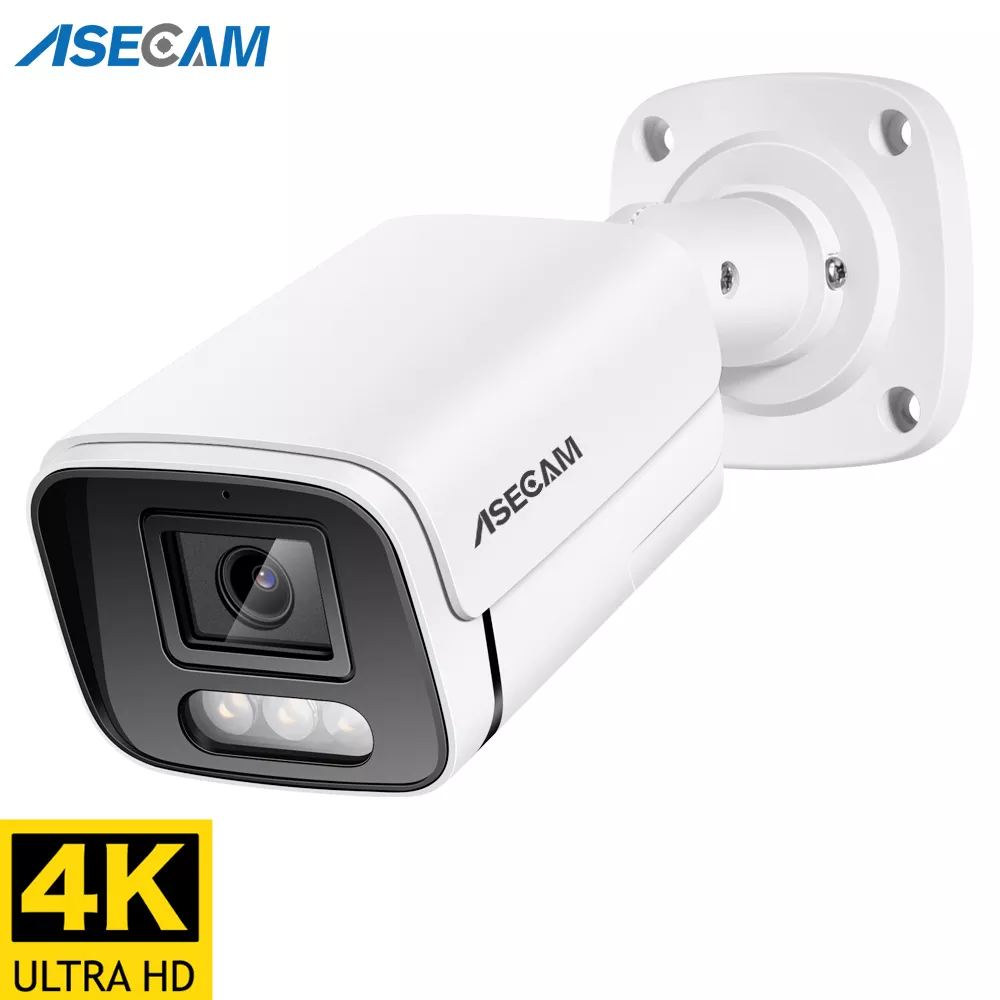New 4K 8MP IP Camera Audio Outdoor POE H.265 Onvif Metal Bullet CCTV Home 4MP Color Night Vision