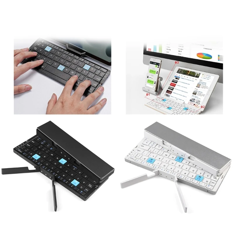 Wiederaufladbare Tastatur Tastatur mit Ständer für Telefon Tablet Dropship