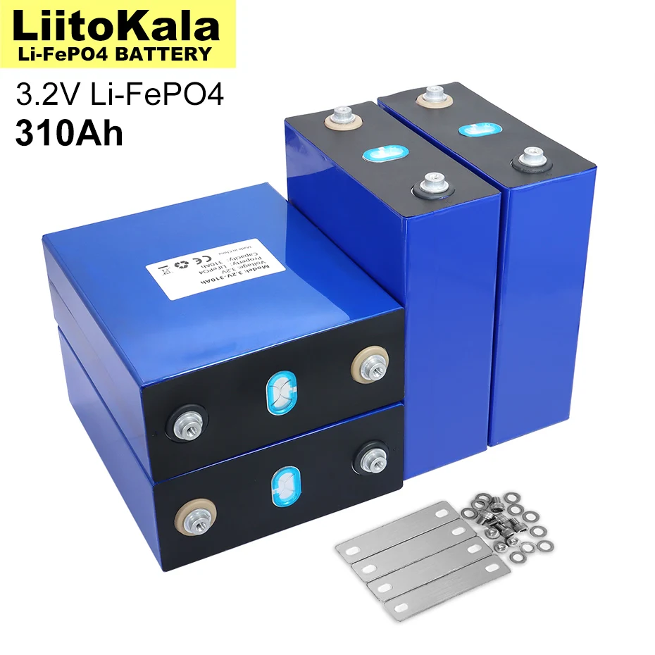 Liitokala 3,2 v 310ah lifepo4 wiederauf ladbare batterie lithium eisen phosphat für reise solar rv