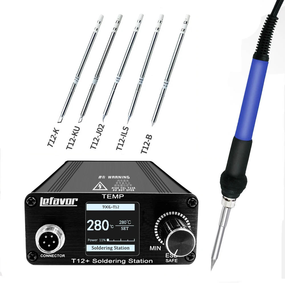 T12 75W Digital Soldering Iron StationTips Welding Rework Station  temperature adjustable control