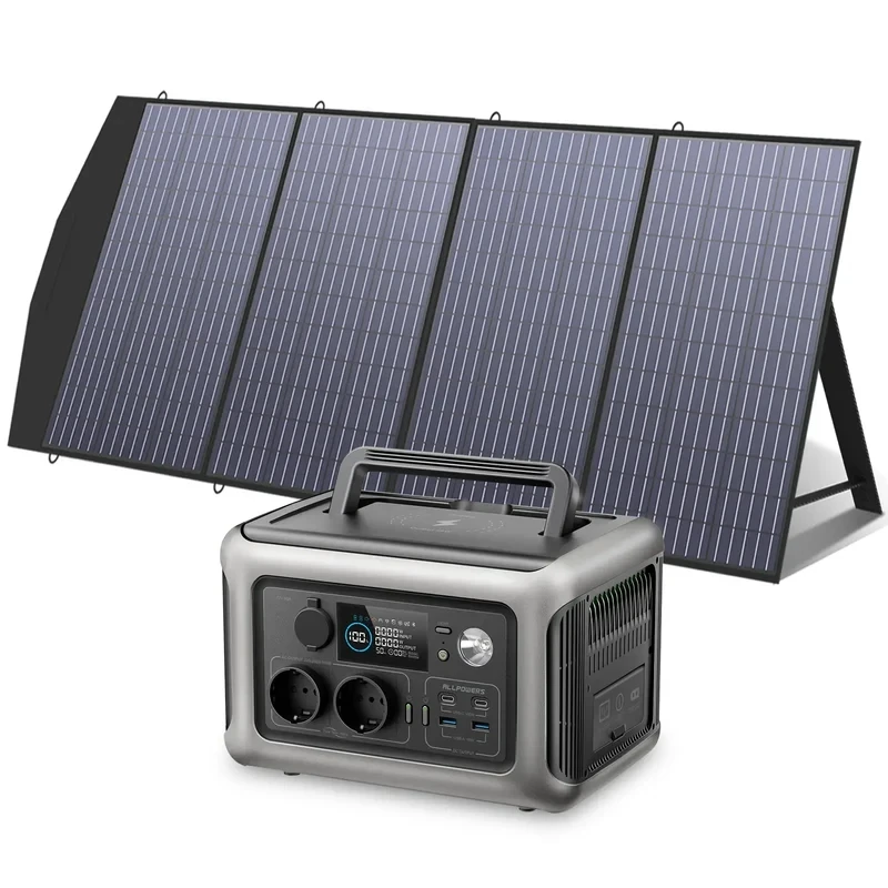 All powers r600 Solargenerator mit Solar panel enthalten, 600w 299wh lifepo4 tragbares Kraftwerk mit