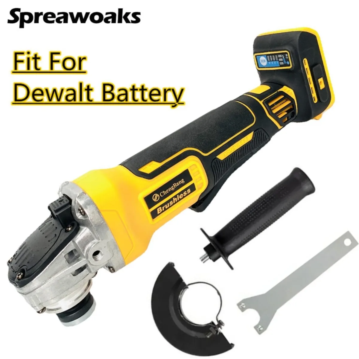125mm Brushless Angle Grinder Fit For Dewalt 18V 20V Battery 4 Gears Cordless Grinding Machine