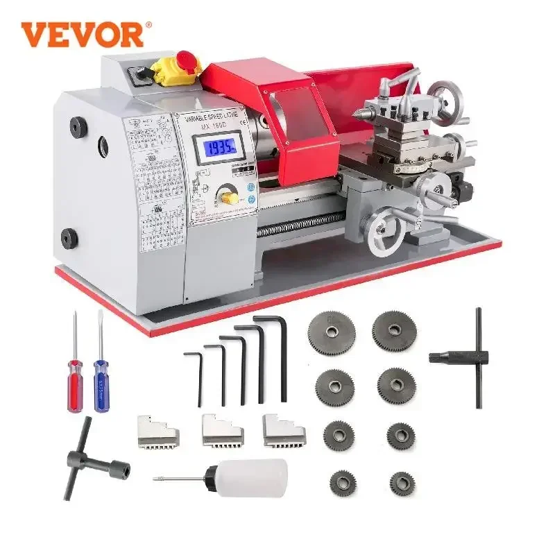 Vevor Metall Mini Drehmaschine Mini Metall Drehmaschine 600W 180x300mm Ganzmetall Zahnrad MT2