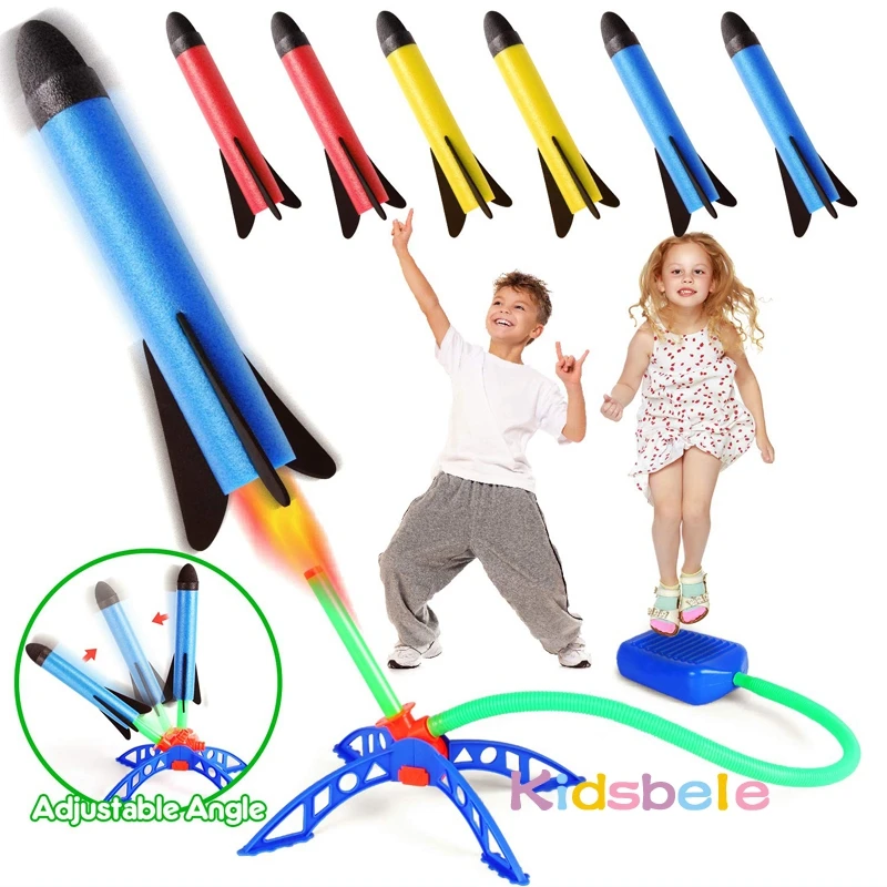 Kid Air Rocket Foot Pump Launcher Toys Sport Game Jump Stomp Outdoor Child Play Set Toy Pressed