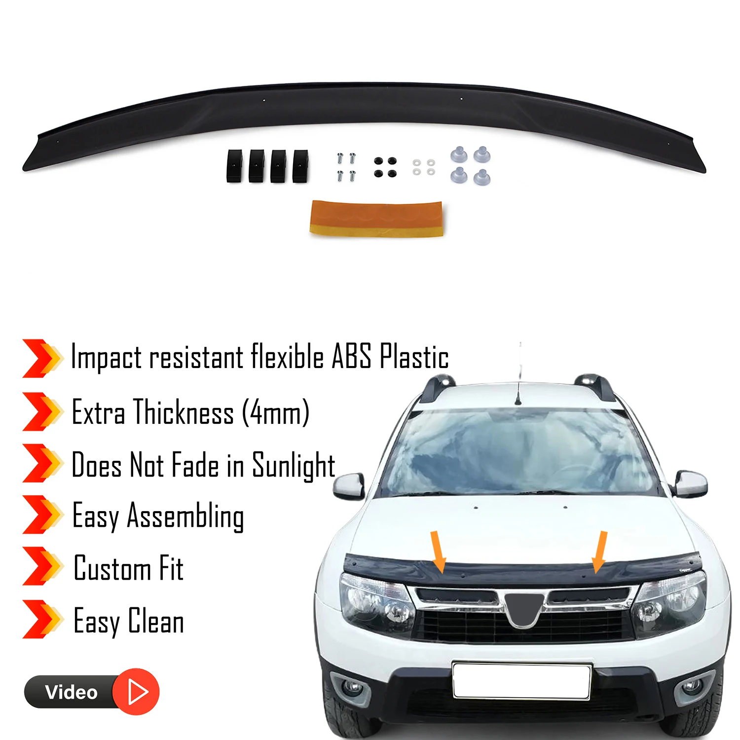 Hauben ab weiser schutz für Dacia Duster (2007-2012) Bug Shield Motorhauben schutz/4mm Dicke und