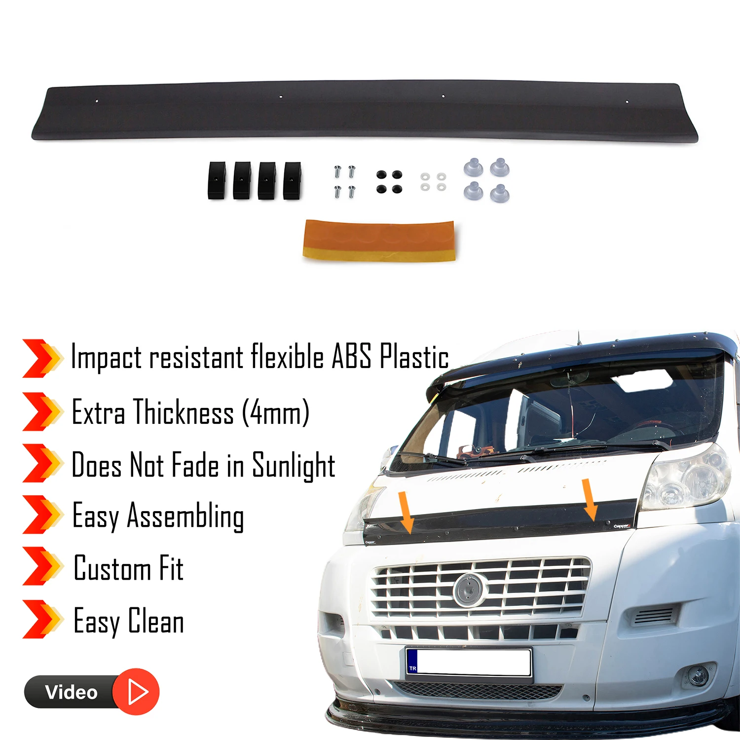 Hauben ab weiser schutz für Fiat Ducato (2010-2015) Bug Shield Motorhauben schutz/4mm Dicke und
