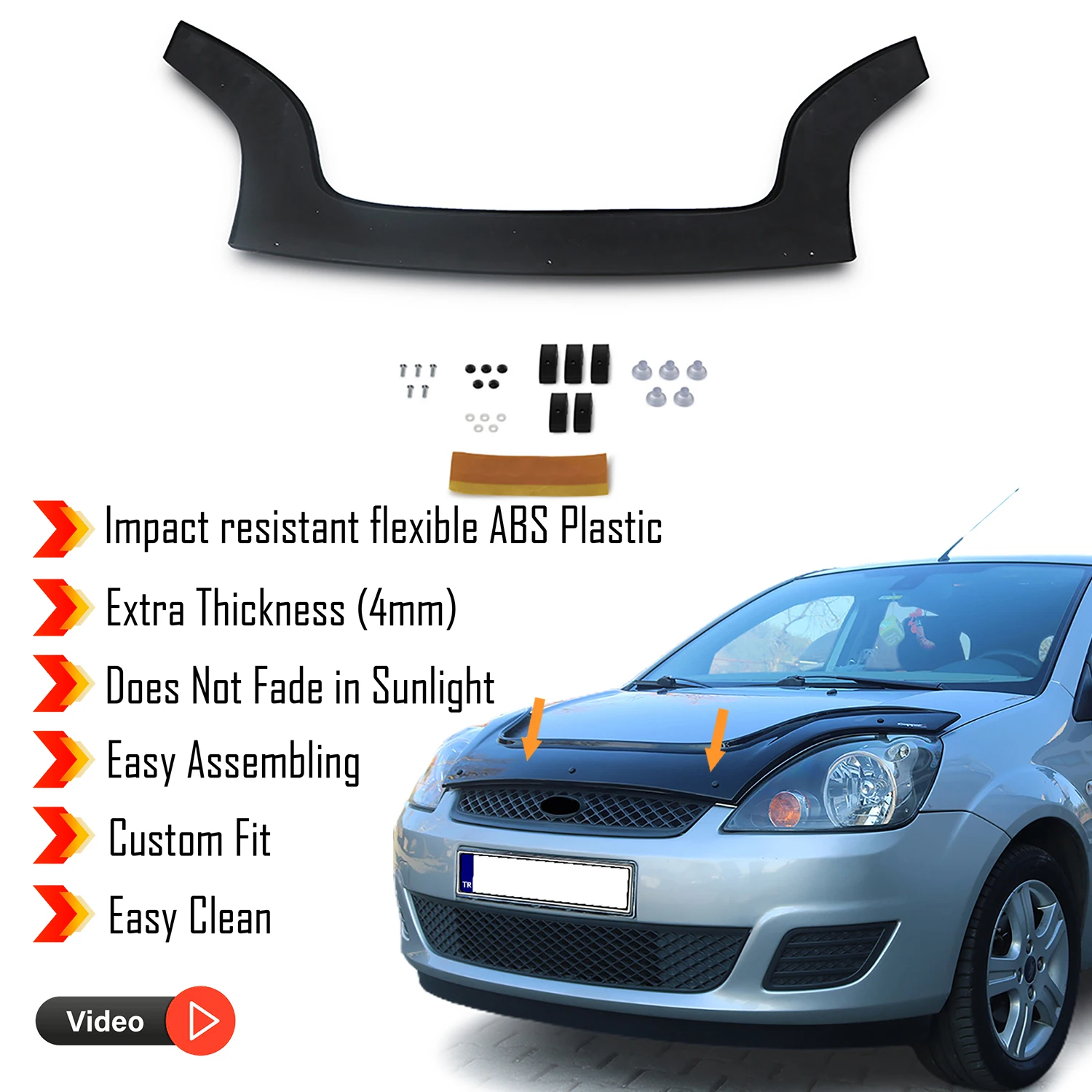 Hauben ab weiser schutz für Ford Fiesta (2015-2019)-(hb) Bug Shield Motorhauben schutz/4mm Dicke und
