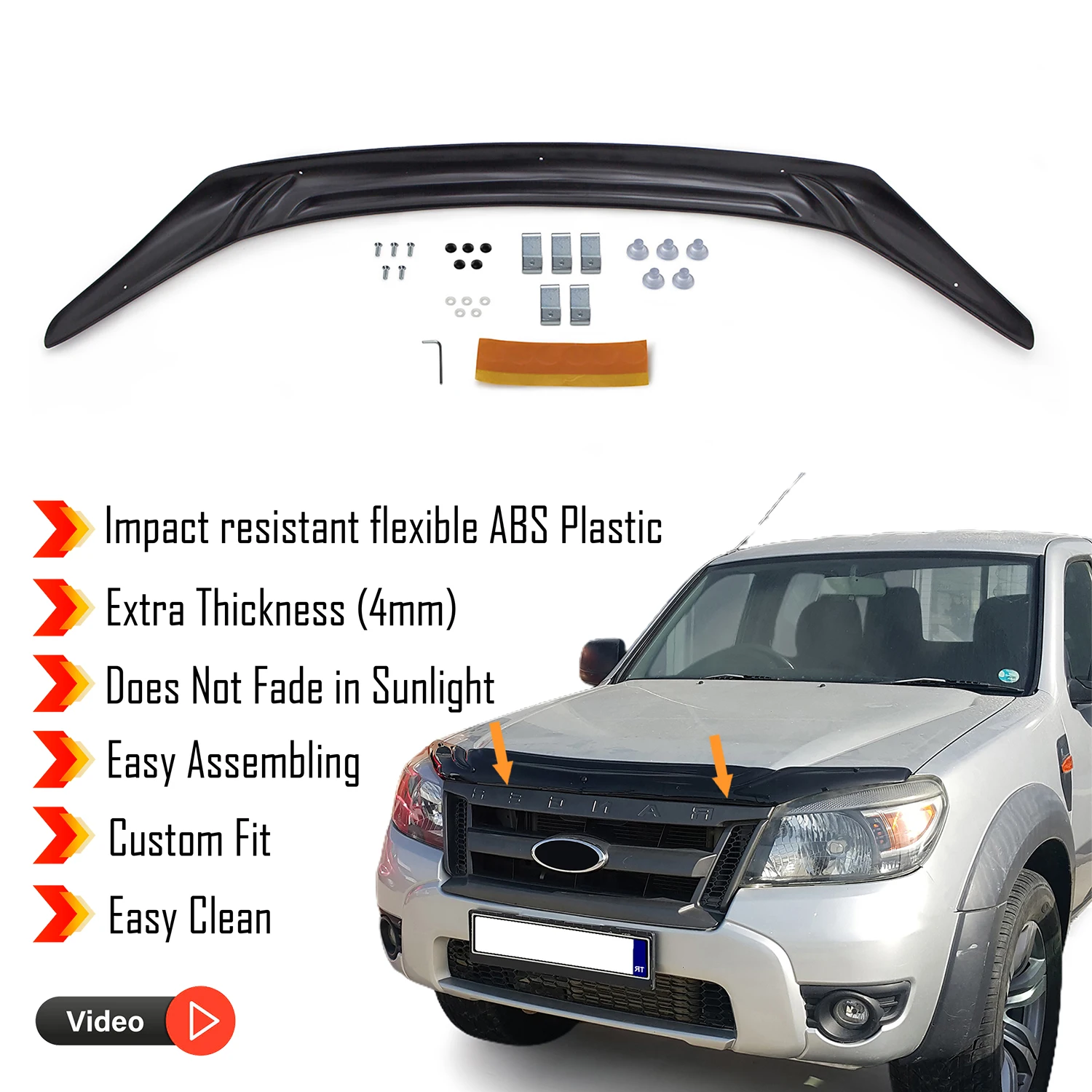 Hauben ab weiser schutz für Ford Ranger (2015-2017) Bug Shield Motorhauben schutz/4mm Dicke und