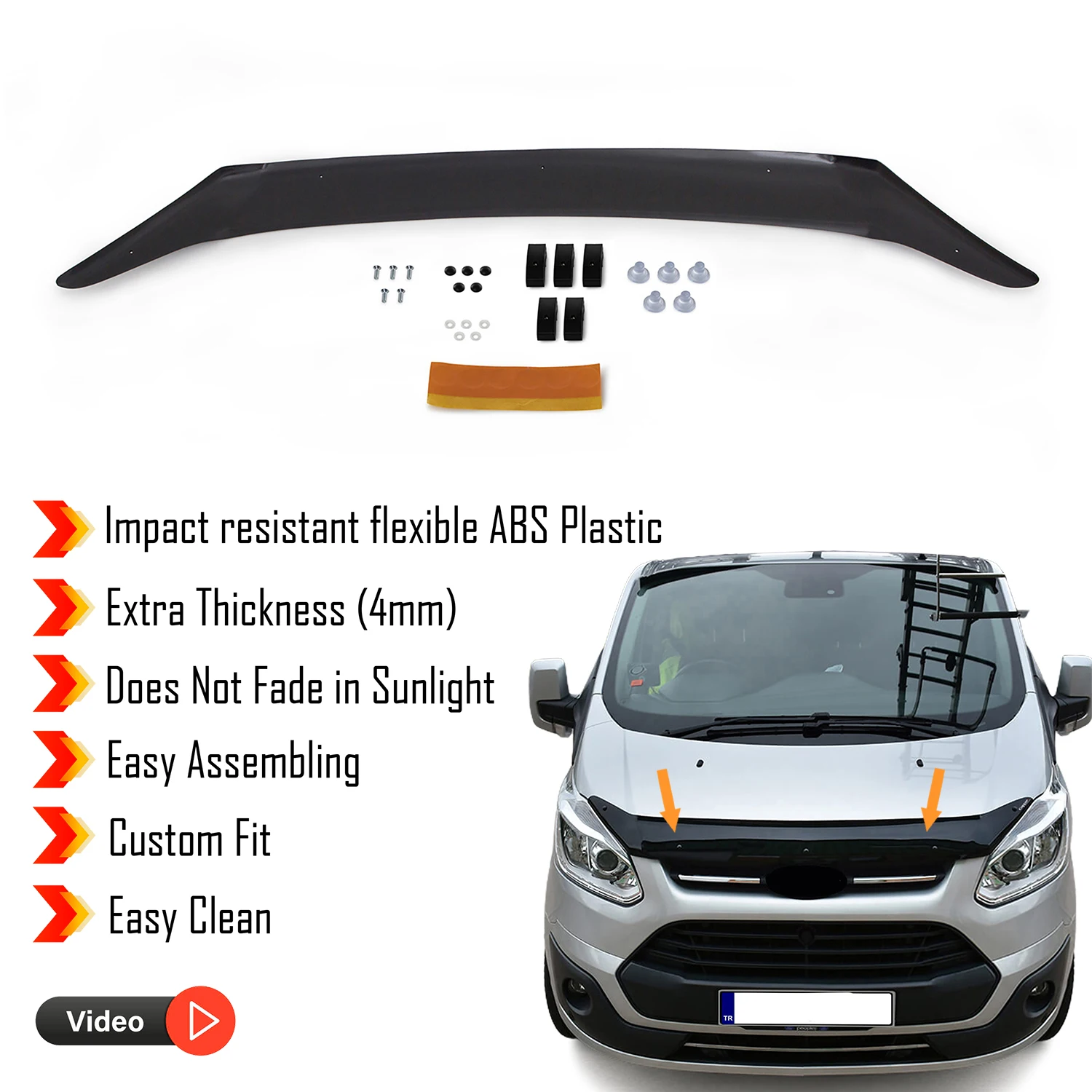 Hauben ab weiser schutz für Ford Tourneo Custom (2015-2017) Bug Shield Motorhauben schutz/4mm dickes
