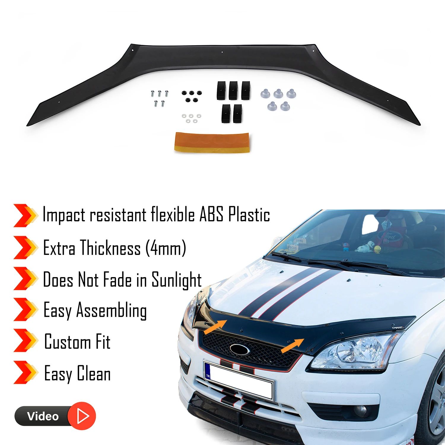 Hauben ab weiser schutz für Ford Focus (2006-2013)-(SD-HB) Bug Shield Motorhauben schutz/4mm dickes