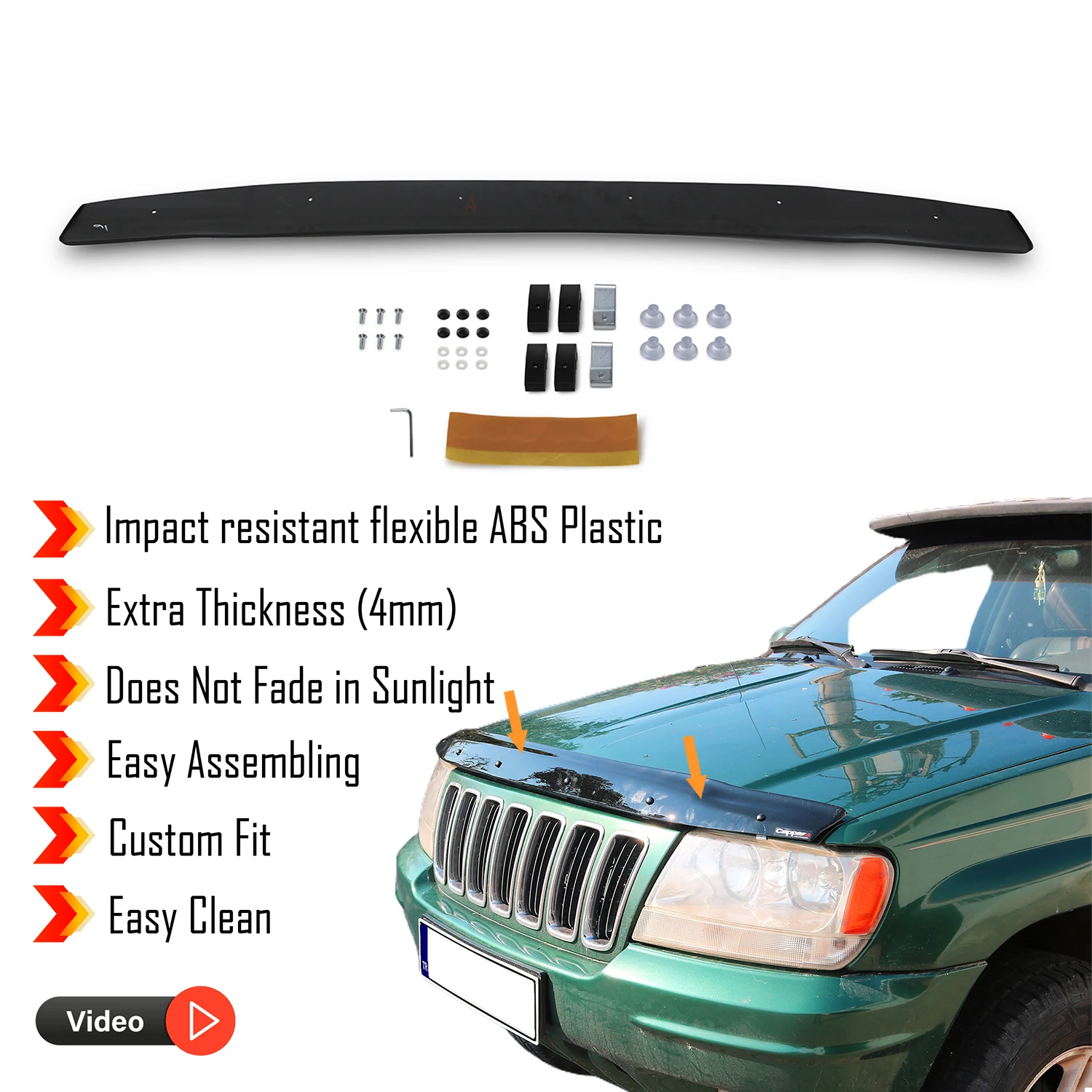 Hauben ab weiser schutz für Jeep Grand Cherokee (2015-2017) Bug Shield Motorhauben schutz/4mm dickes