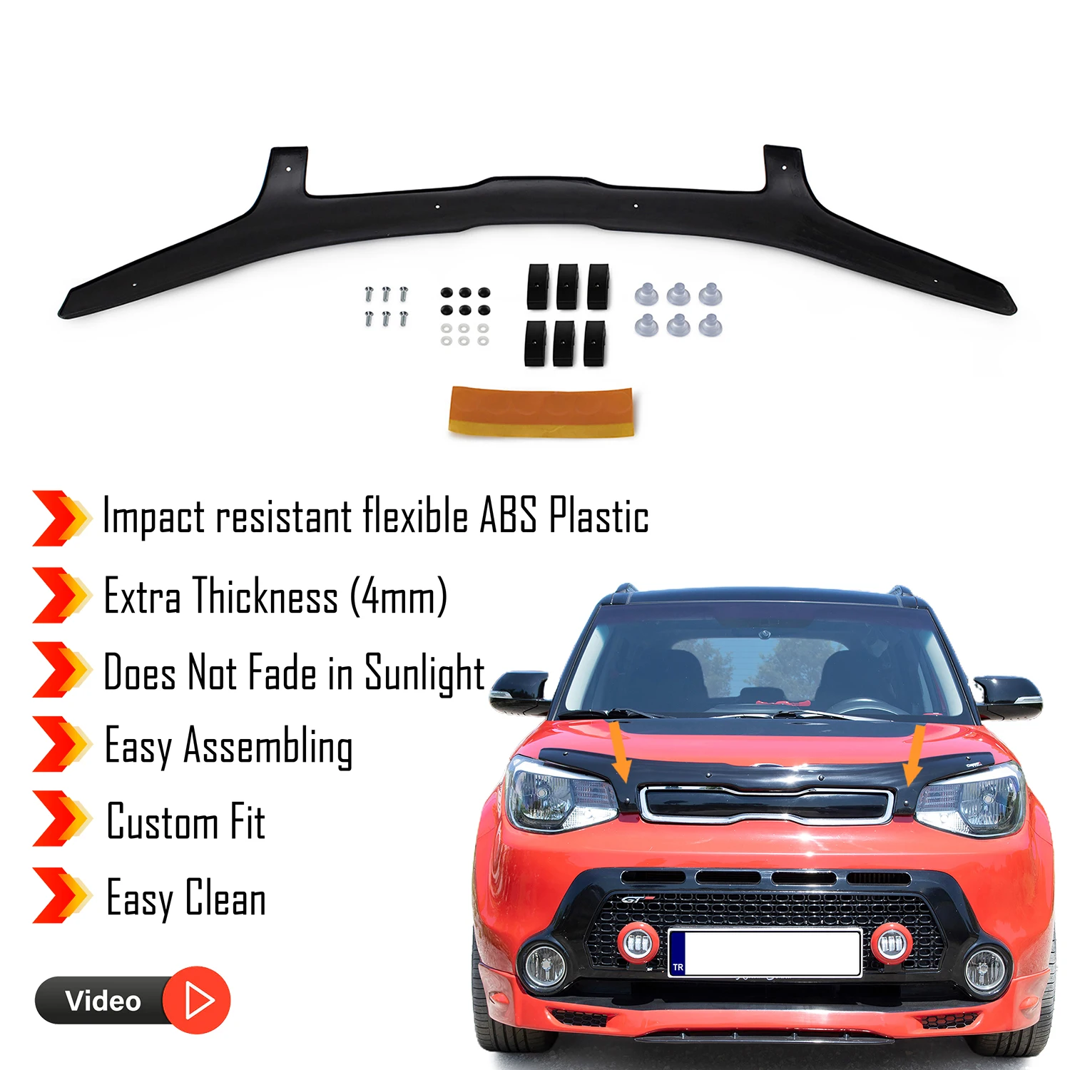 Hauben ab weiser schutz für Kia Soul (2015-2019)-(hb) Bug Shield Motorhauben schutz/4mm Dicke und