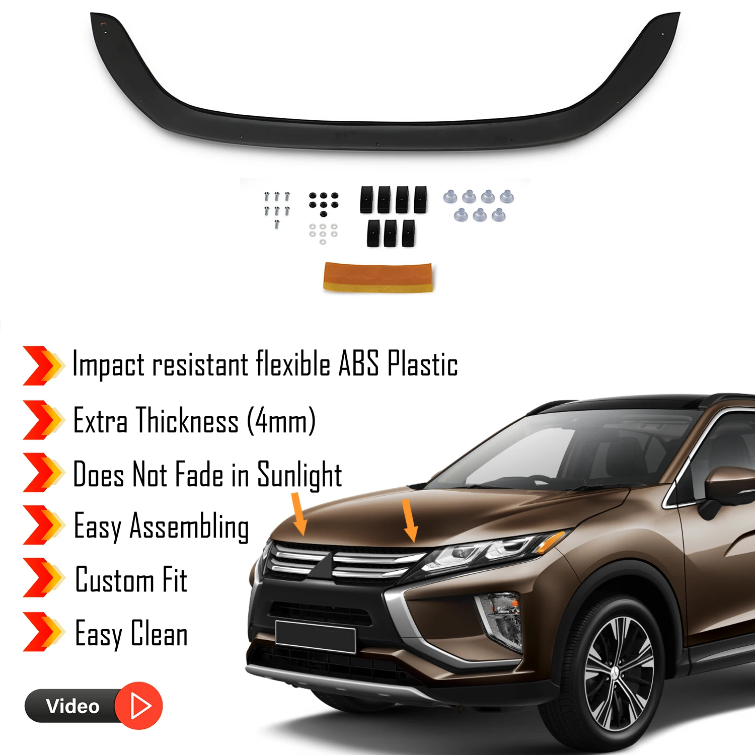 Hauben ab weiser für Mitsubishi Eclipse Cross (2018) Bug Shield Motorhauben schutz/4mm dickes