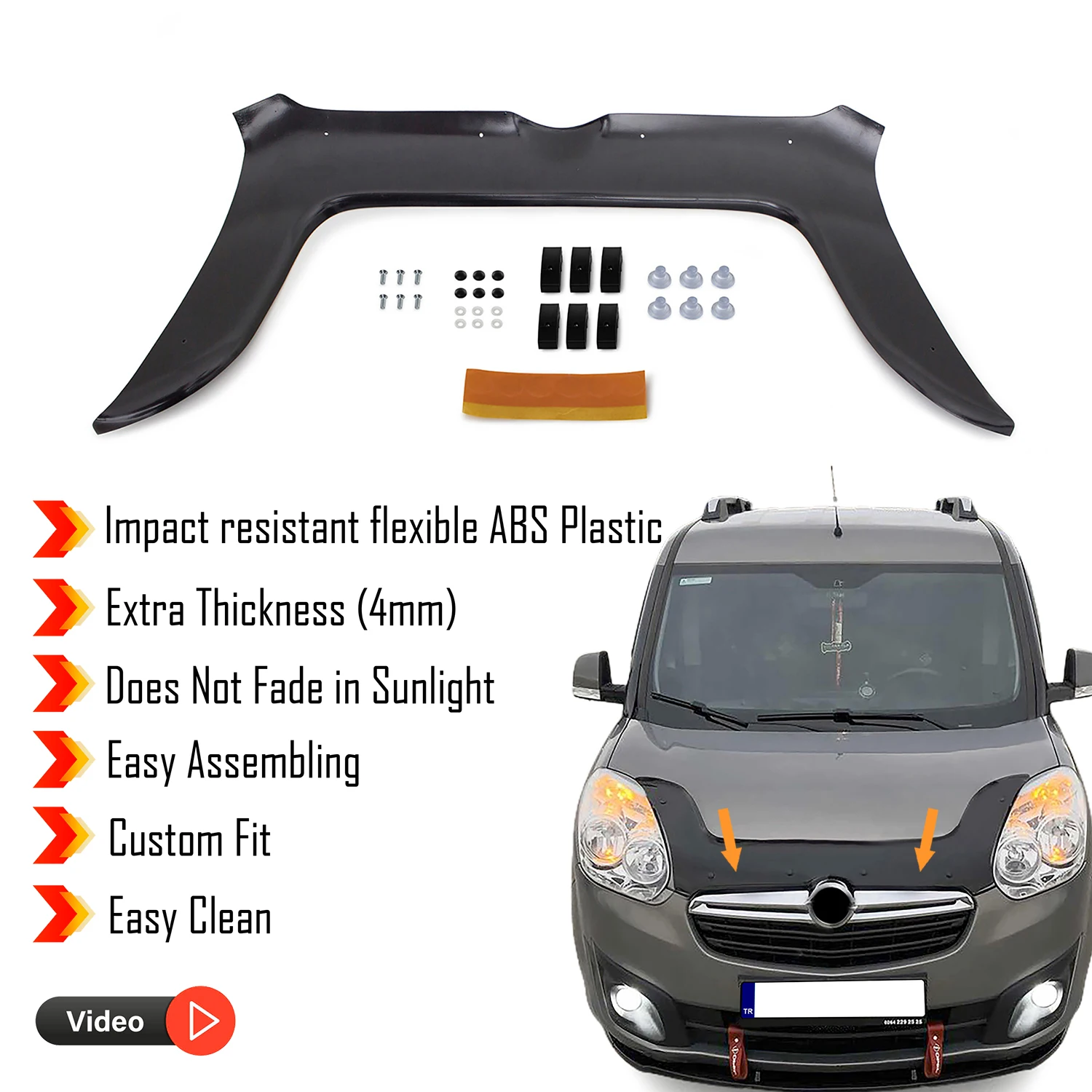 Hauben ab weiser schutz für Opel Combo d (2014-2017) Bug Shield Motorhauben schutz/4mm Dicke und