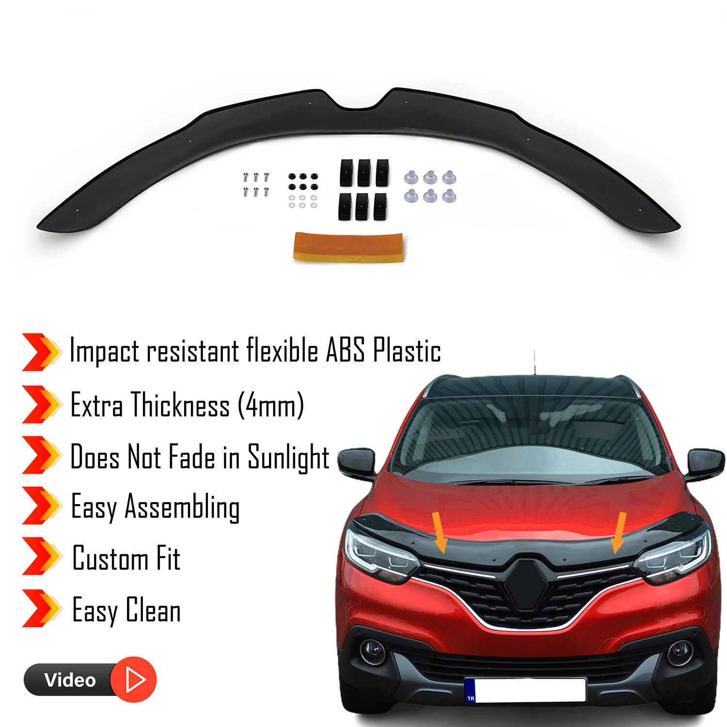 Hauben ab weiser schutz für Renault Kadjar (2014-2017) Bug Shield Motorhauben schutz/4mm Dicke und