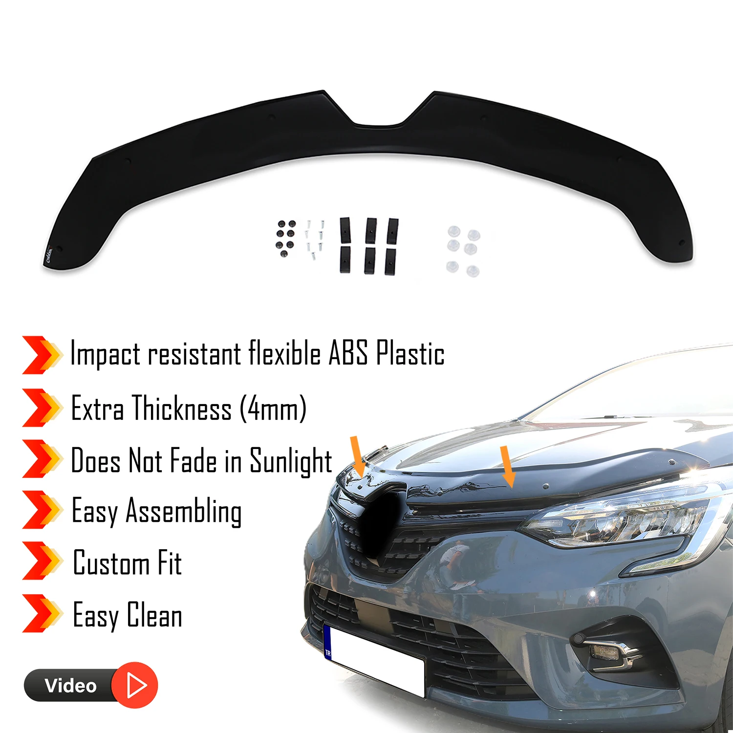 Hauben ab weiser für Renault Clio 5 (2020)-(hb) Bug Shield Motorhauben schutz/4mm Dicke und extrem