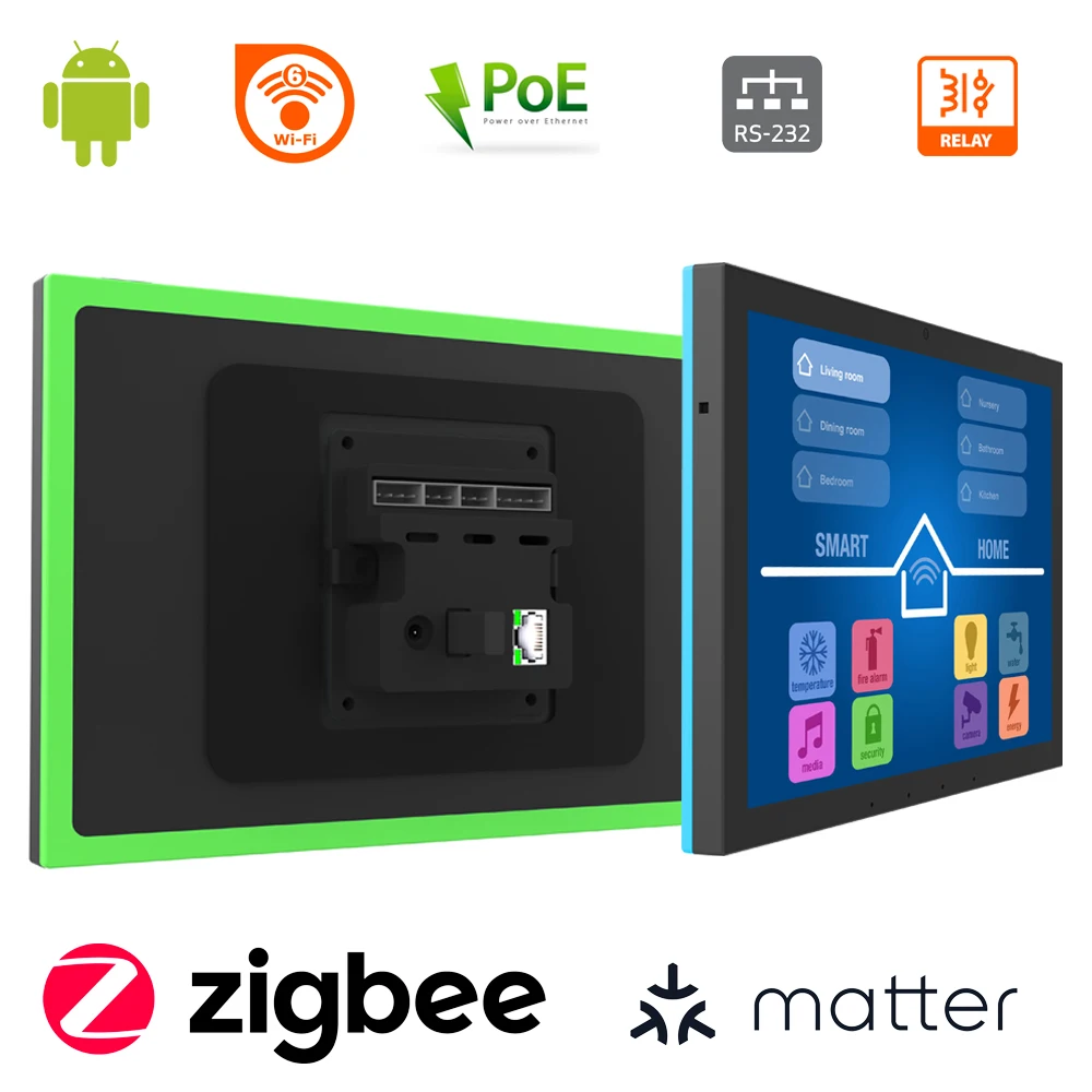 10,1 Zoll Android Smart Home-Bedienfeld mit Touchscreen, WLAN 6, RJ45, Poe, RS232, RS48, Software