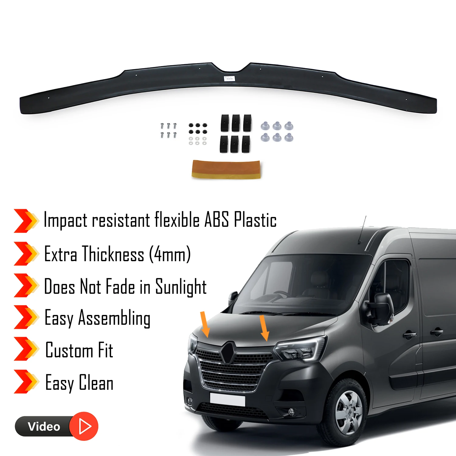 Hauben ab weiser für Renault Master (2019) Bug Shield Motorhauben schutz/4mm Dicke und extrem