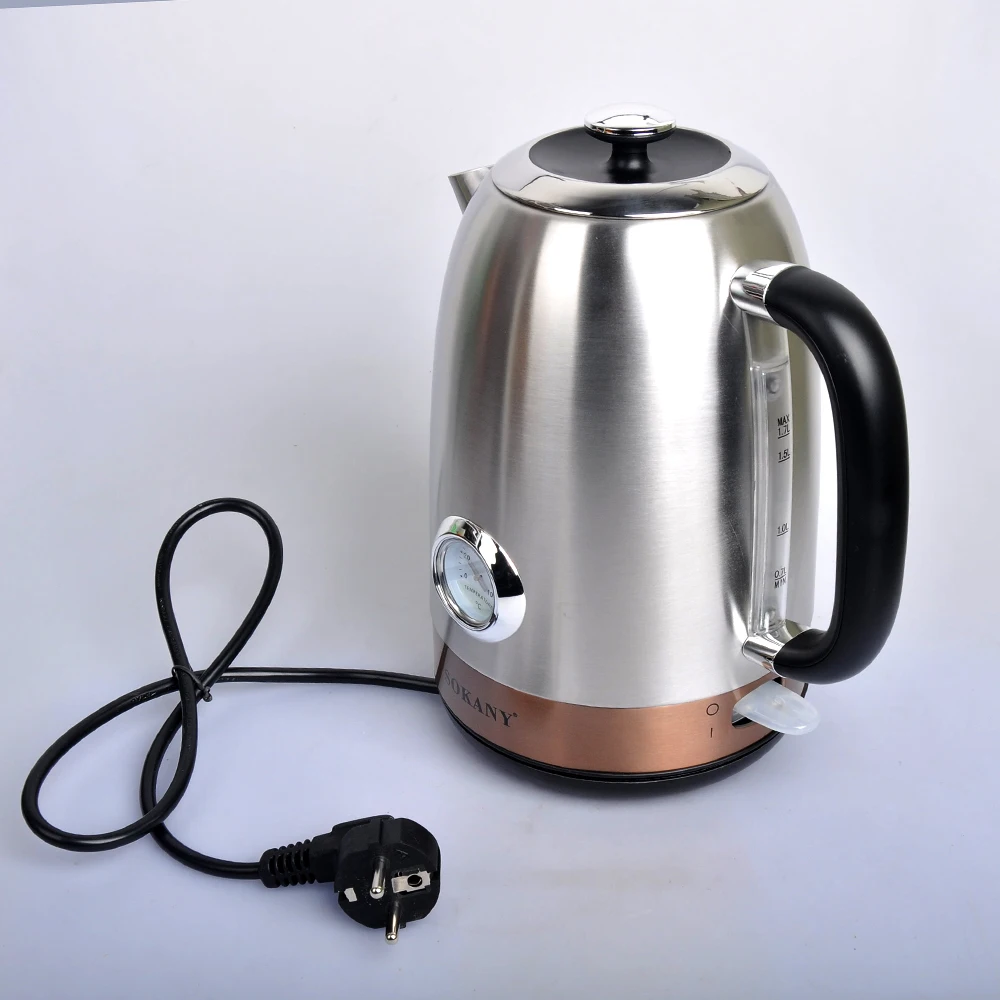 House lin Edelstahl Akku-Wasserkocher. 2000w Schnell kochen mit Wasser temperatur anzeige, 1,7 Liter