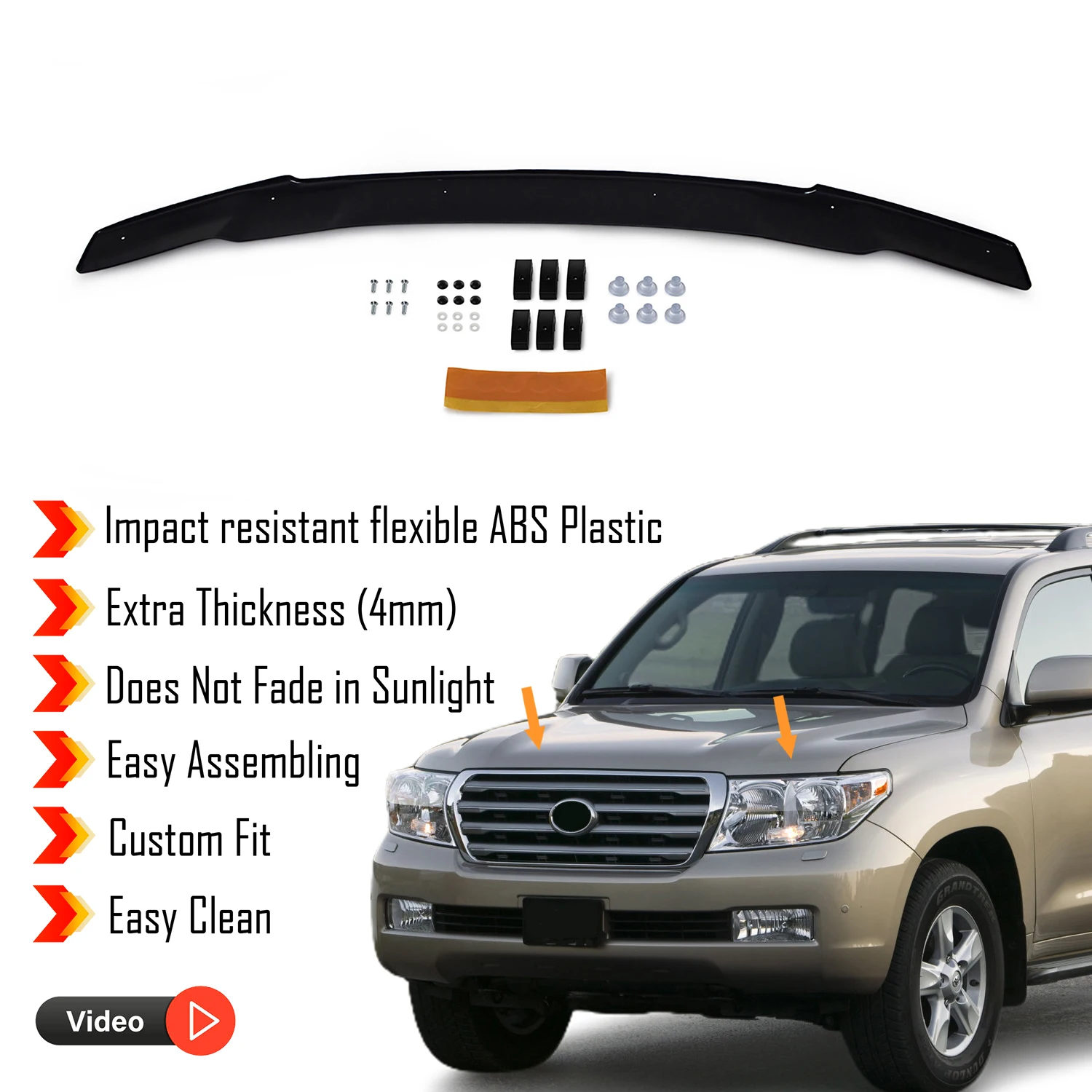 Hauben ab weiser schutz für Toyota Land Cruiser (2014-2017) Bug Shield Motorhauben schutz/4mm dickes