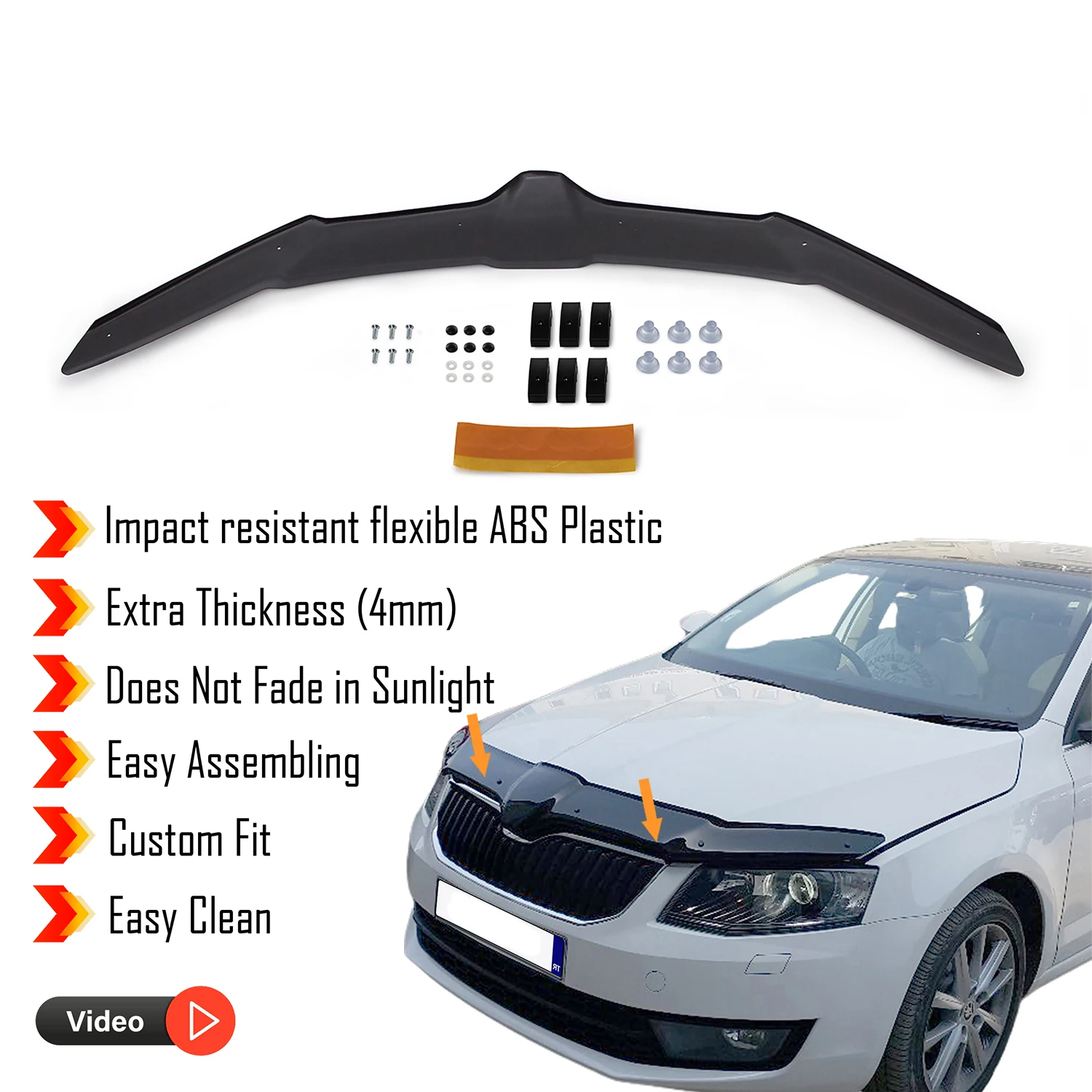 Hauben ab weiser schutz für Skoda Octavia A6 (2007-2012)-(SD) Bug Shield Motorhauben schutz/4mm