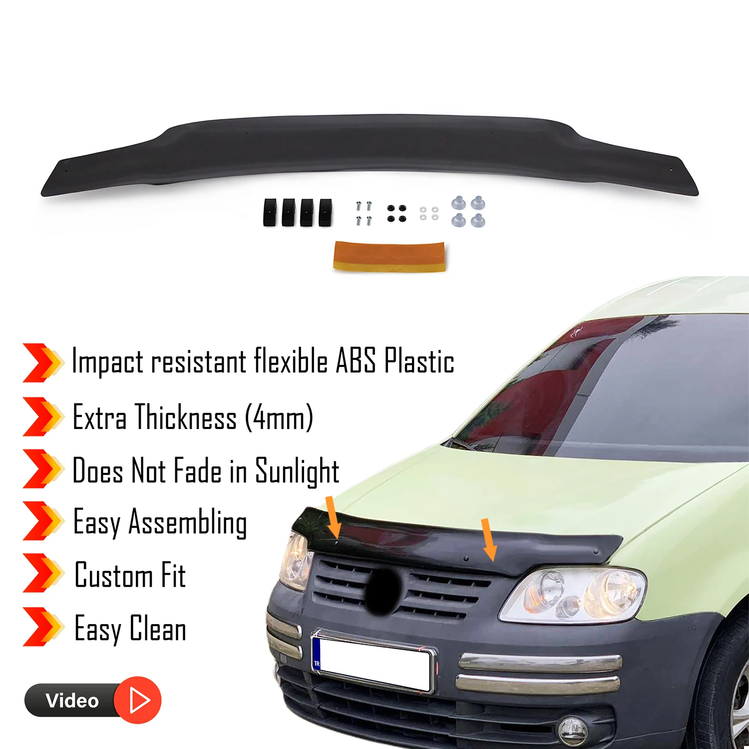 Hauben ab weiser schutz für Volkswagen Caddy (2014-2017) Bug Shield Motorhauben schutz/4mm Dicke und