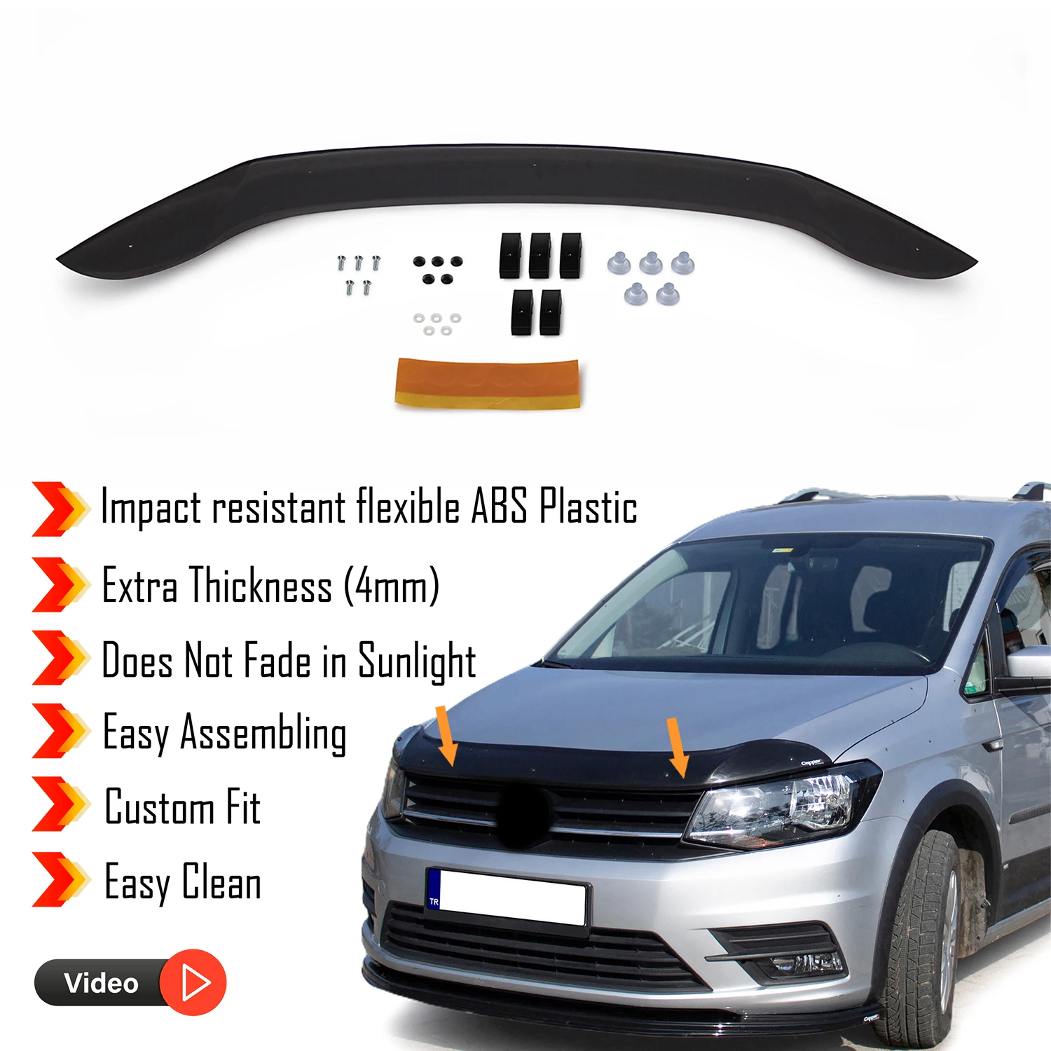 Hauben ab weiser schutz für Volkswagen Caddy (2014-2017) Bug Shield Motorhauben schutz/4mm Dicke und