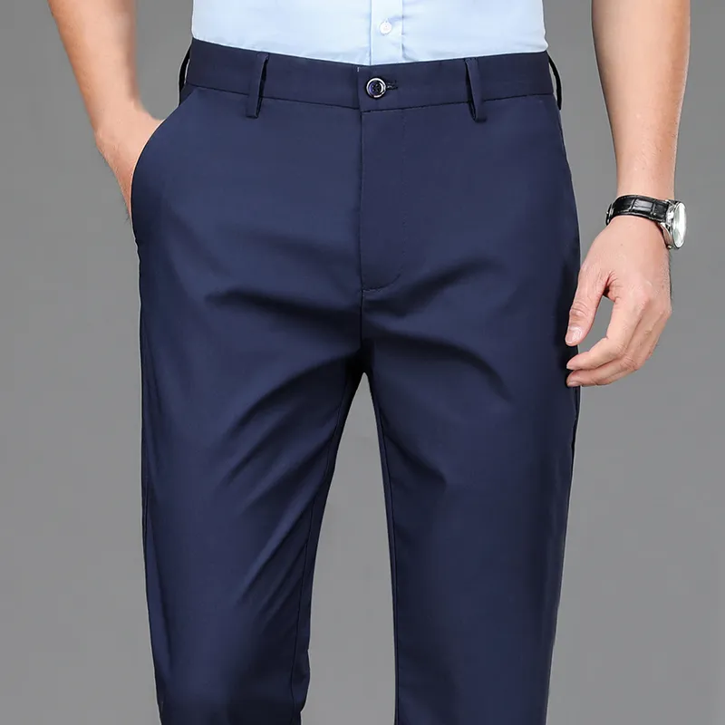 Male Smart Casual Pants Stretchy Sports Men's Fast Dry Trousers Spring Autumn Full Length Straight